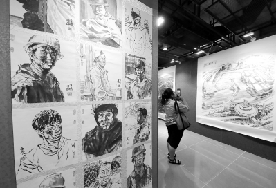書畫攝影作品在首鋼三高爐展出 書畫攝影作品在首鋼三高爐展出